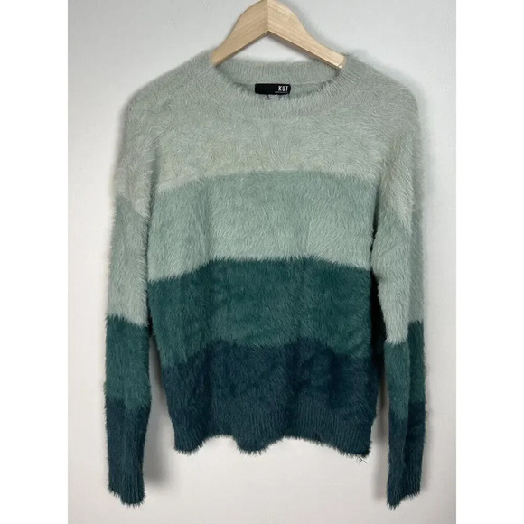 KUT From The Cloth Maisie Scoop Neck Sweater Fuzzy Colorblock Size XS KS24901 - Picture 3 of 7